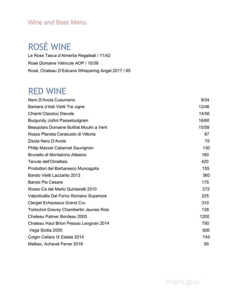 Ox Pasture - Red Lodge, MT menu_pic