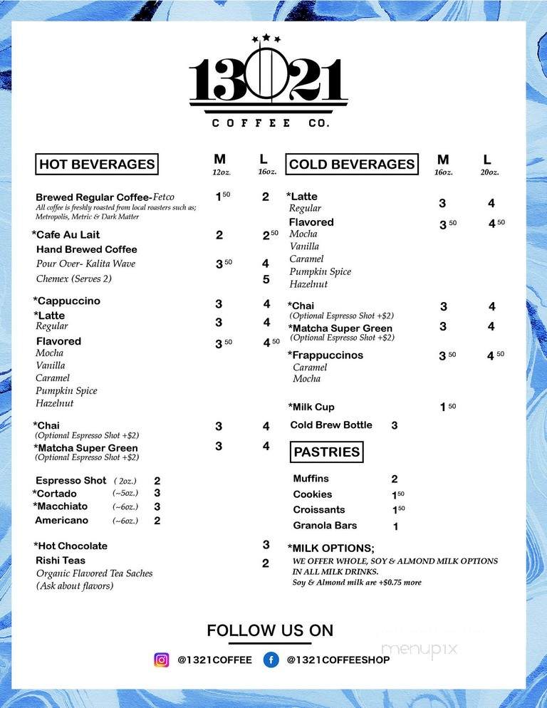 1321 Coffee - Cicero, IL menu_pic