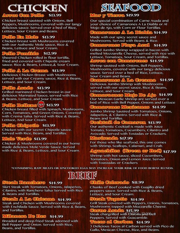 Los Cantaritos Mexican Restaurant - Bellingham, WA menu_pic