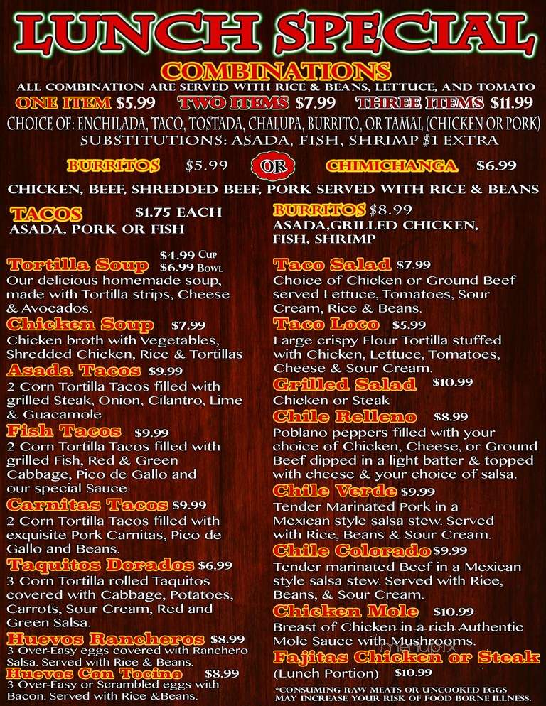 Los Cantaritos Mexican Restaurant - Bellingham, WA menu_pic