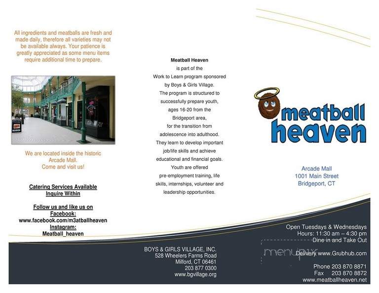 Meatball Heaven - Bridgeport, CT menu_pic