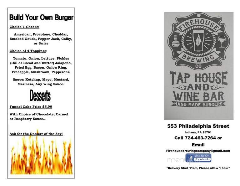 Firehouse Brewing - Indiana, PA menu_pic