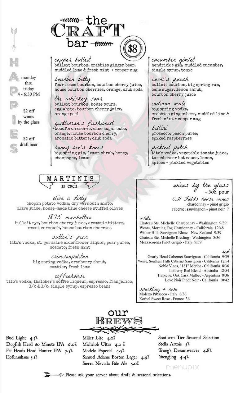 CH Fields Craft Kitchen - Indiana, PA menu_pic