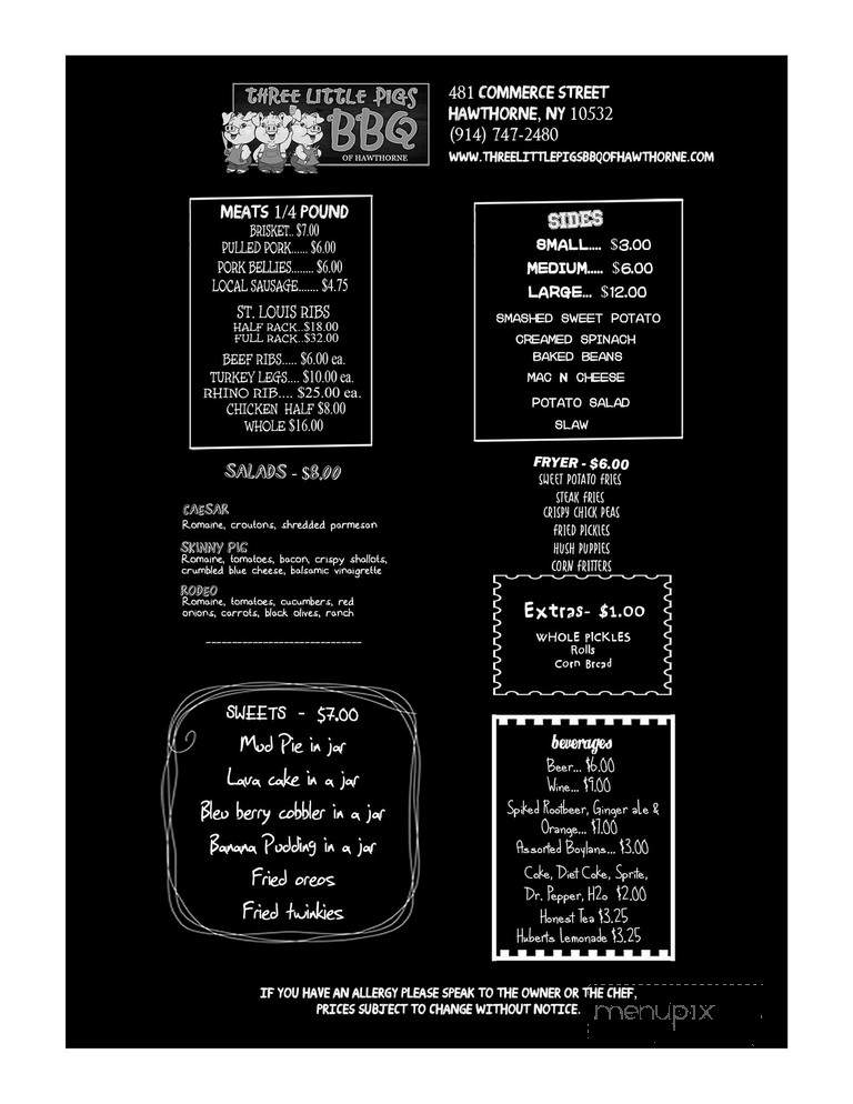 Three Little Pigs of Hawthorne - Hawthorne, NY menu_pic