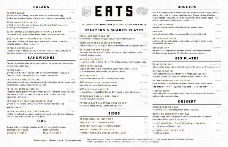 The Corner Drafthouse - San Diego, CA menu_pic