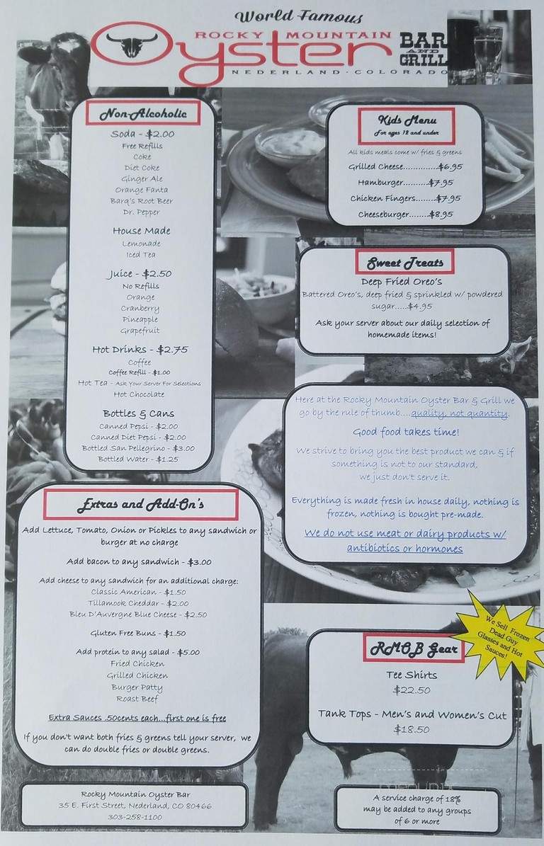 Rocky Mountain Oyster Bar - Nederland, CO menu_pic