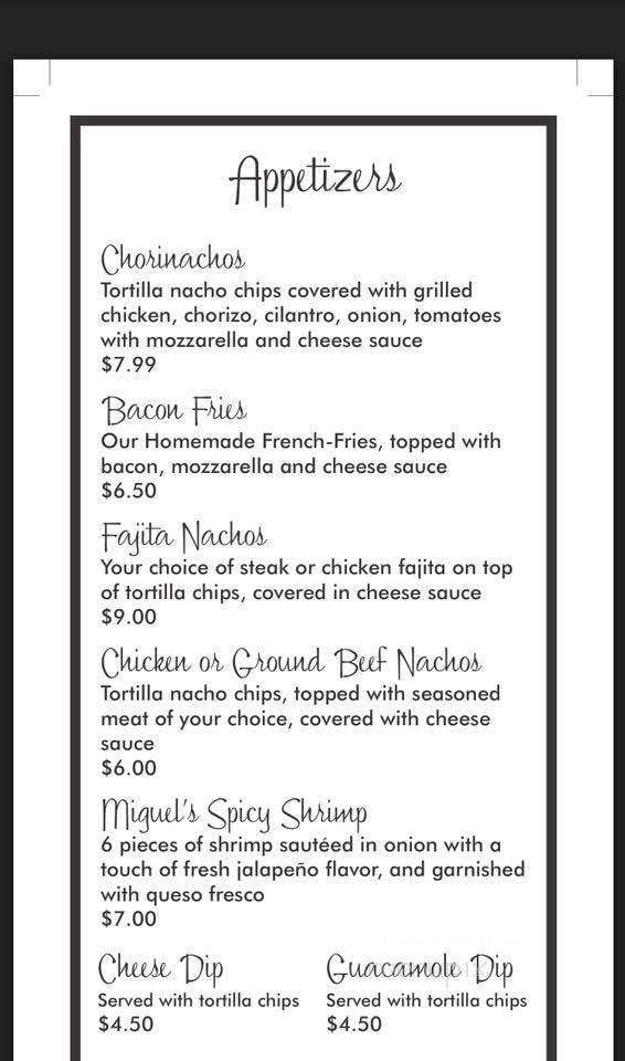 Restaurant Fuego - Beloit, WI menu_pic