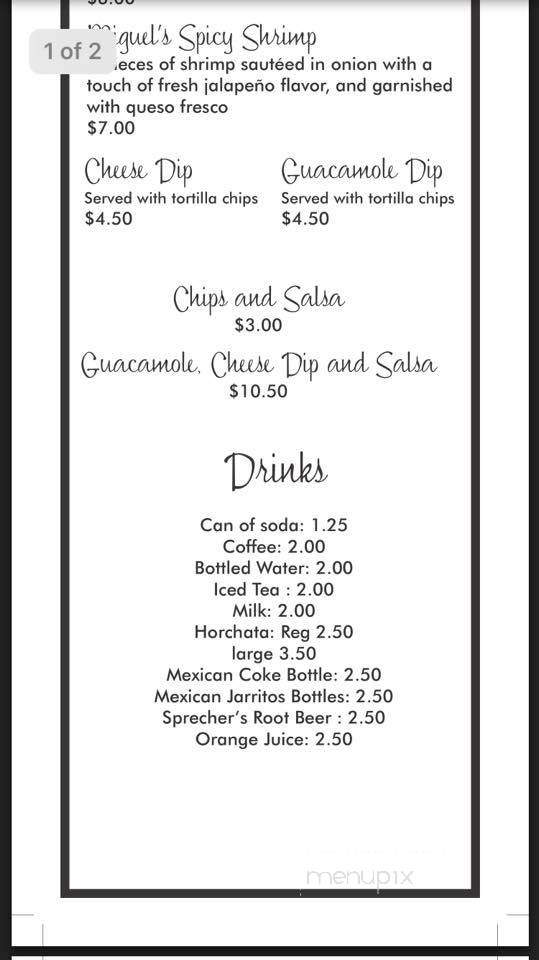 Restaurant Fuego - Beloit, WI menu_pic