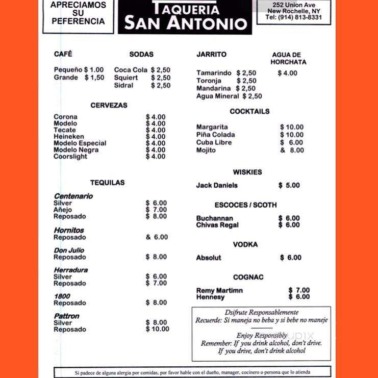Taqueria San Antonio - New Rochelle, NY menu_pic