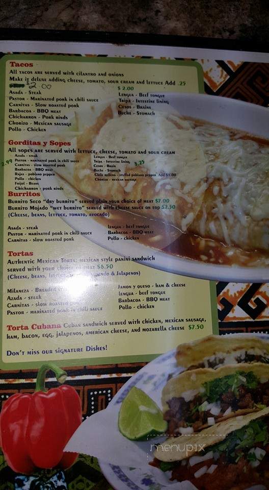 El Molcajete Ky #2 - Shelbyville, KY menu_pic