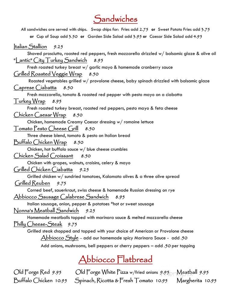 Abbiocco - Clarks Summit, PA menu_pic