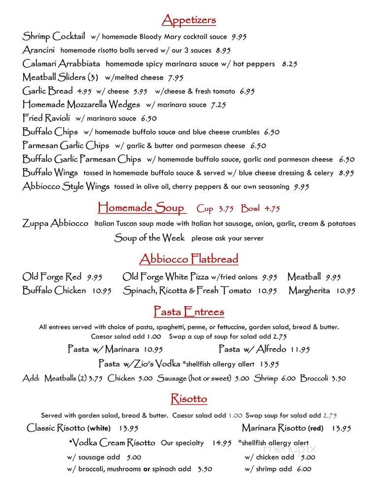 Abbiocco - Clarks Summit, PA menu_pic