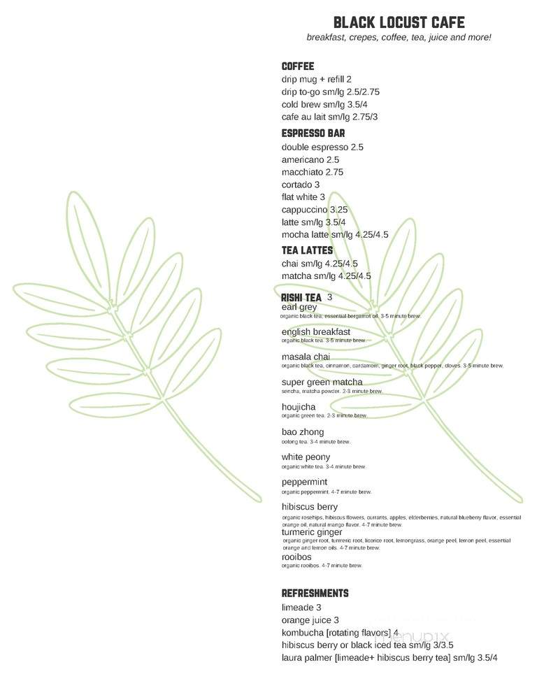 Black Locust Cafe - Madison, WI menu_pic