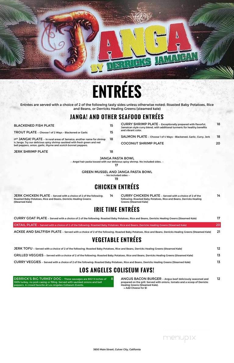 Janga by Derrick's Jamaican Cuisine - Culver City, CA menu_pic