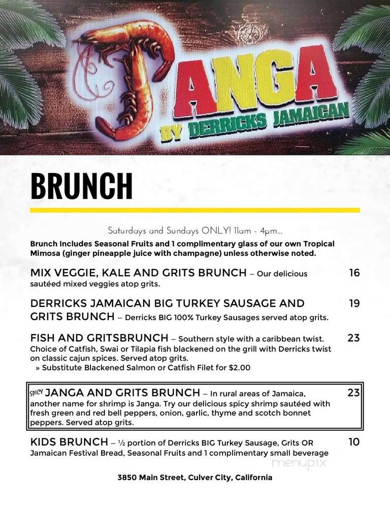 Janga by Derrick's Jamaican Cuisine - Culver City, CA menu_pic