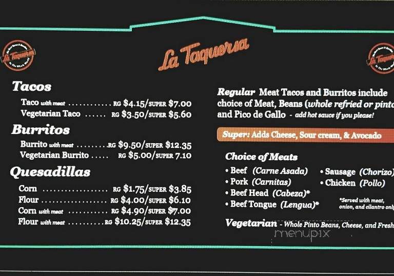 Taqueria @ Terrace Cafe - San Francisco, CA menu_pic
