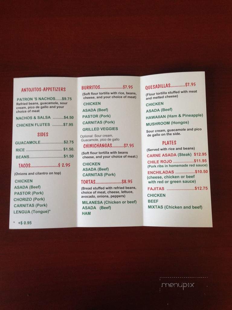 El Patron Mexican Grill - Catonsville, MD menu_pic