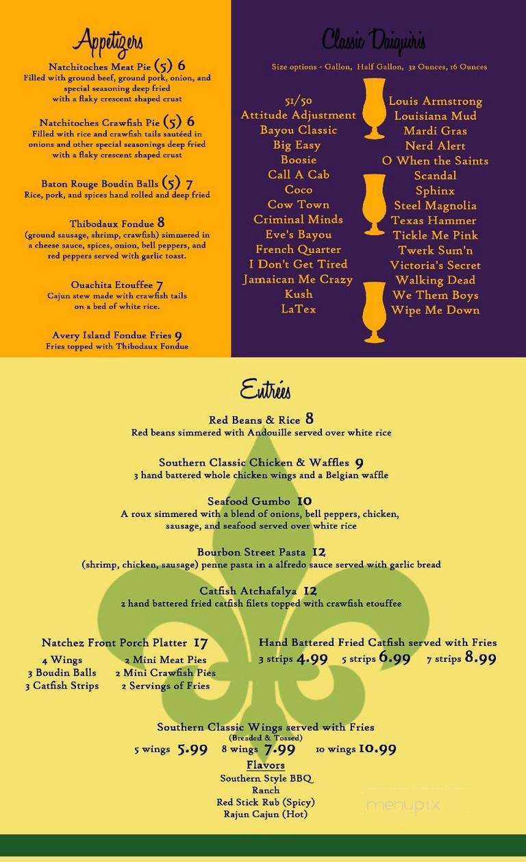 Southern Classic Daiquiri Factory - Fort Worth, TX menu_pic