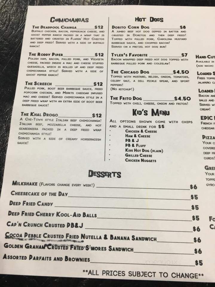 Epic Deli - McHenry, IL menu_pic