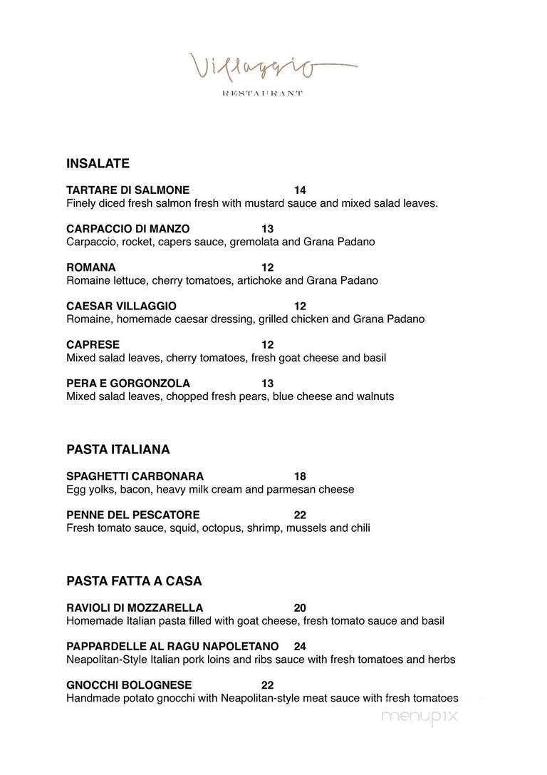 Villaggio Restaurant - Kissimmee, FL menu_pic