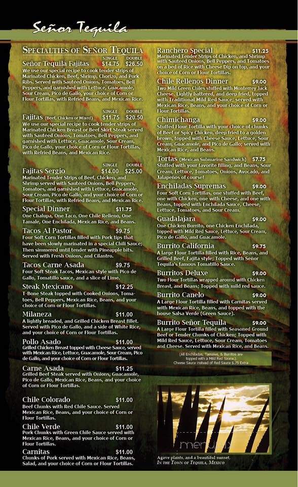 Senor Tequila - Conway, AR menu_pic