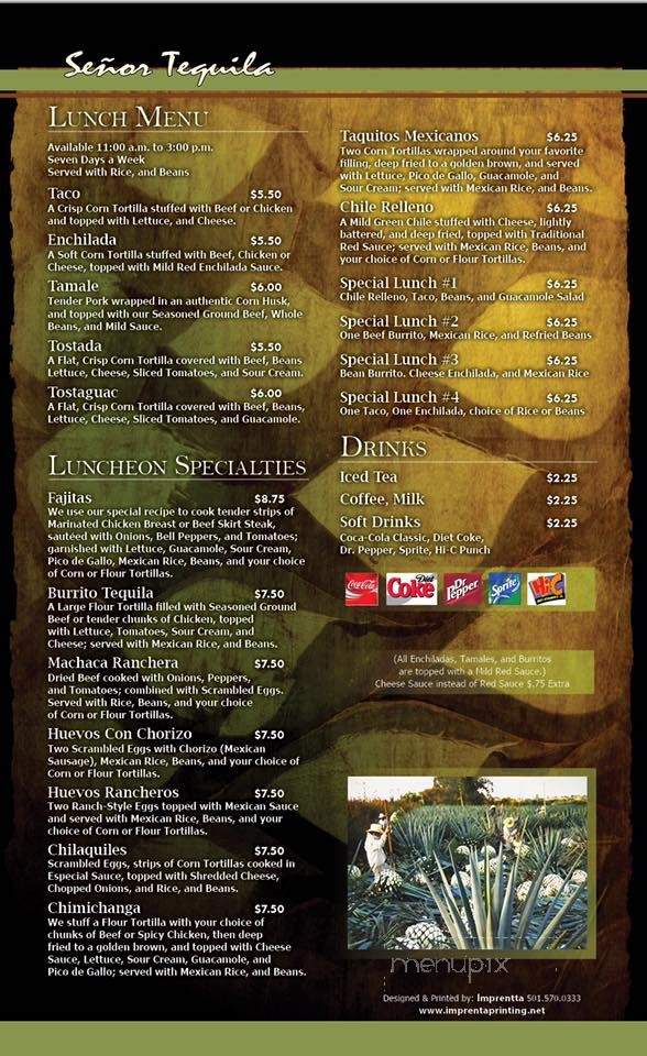 Senor Tequila - Conway, AR menu_pic