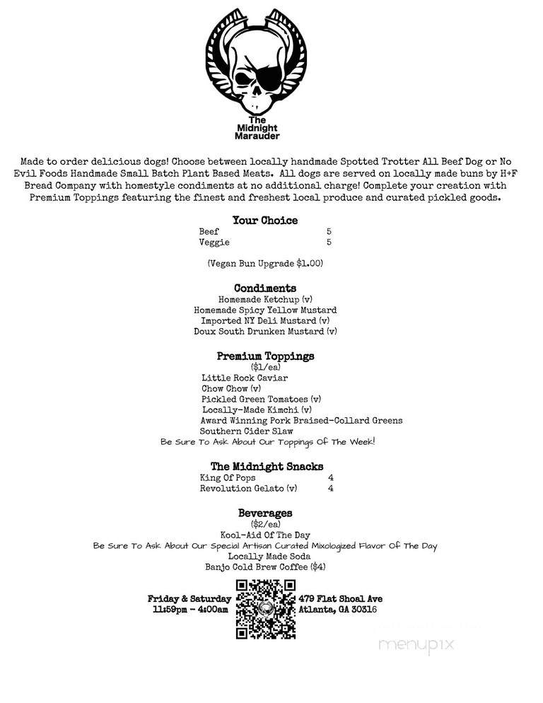 The Midnight Marauder - Atlanta, GA menu_pic