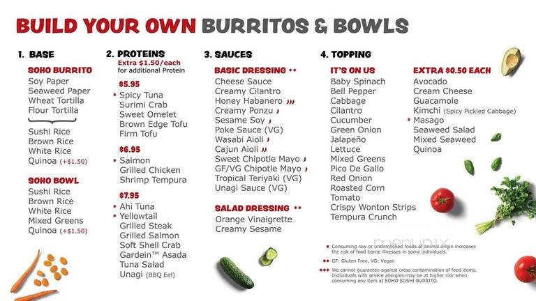 Soho Sushi Bowlrrito - Las Vegas, NV menu_pic