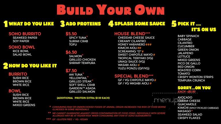 Soho Sushi Bowlrrito - Las Vegas, NV menu_pic