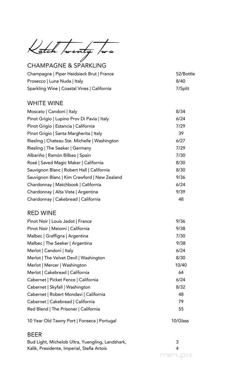 Katch Twenty-Two - Lecanto, FL menu_pic