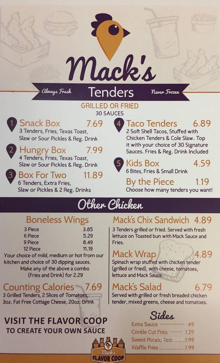 Macks Tenders - Jacksonville, FL menu_pic