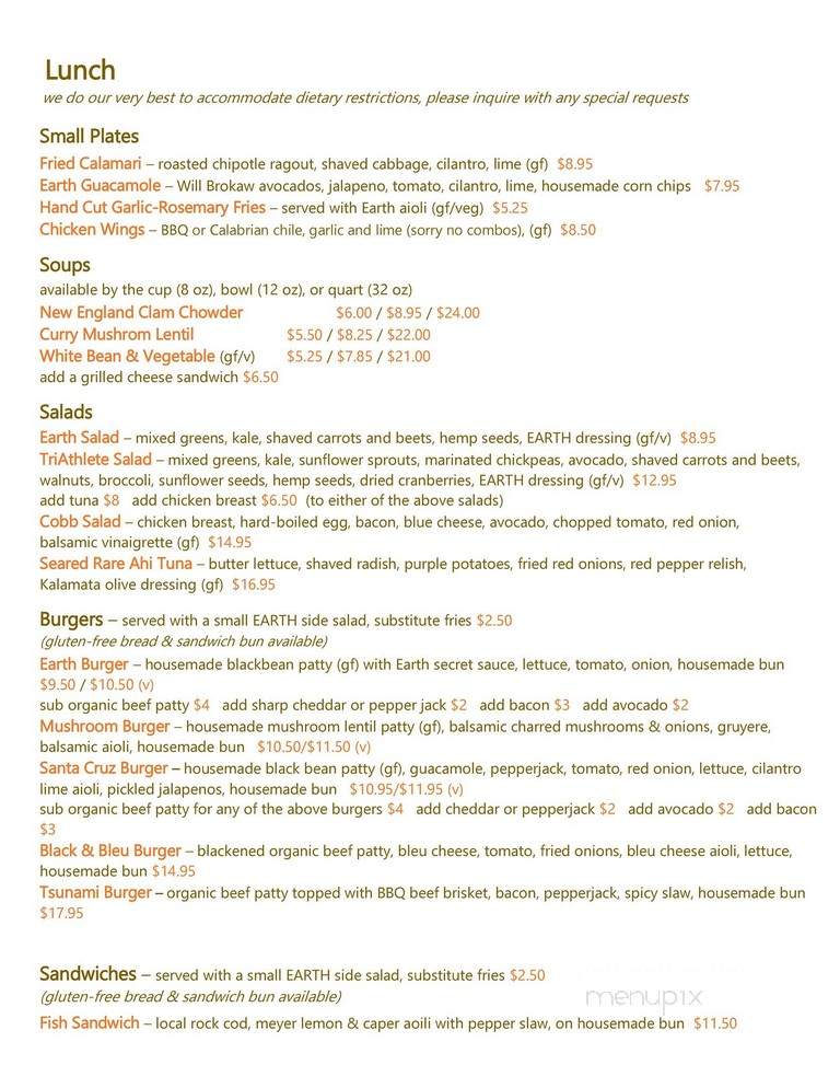 Earthbelly - Santa Cruz, CA menu_pic