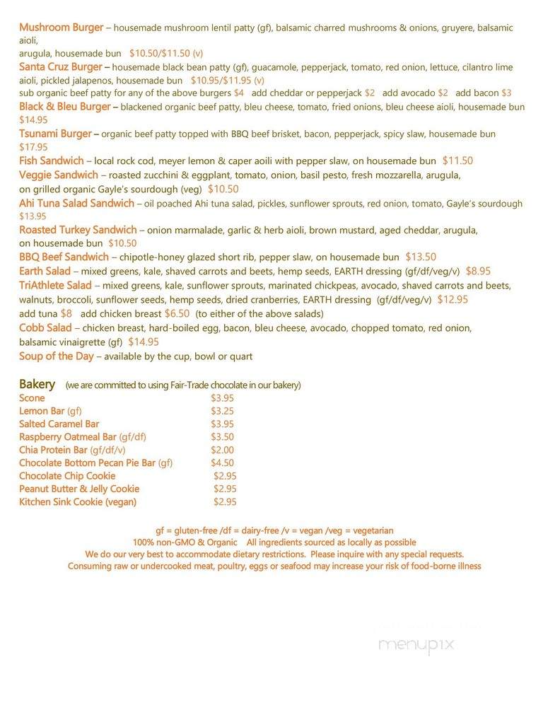 Earthbelly - Santa Cruz, CA menu_pic