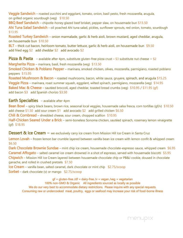 Earthbelly - Santa Cruz, CA menu_pic