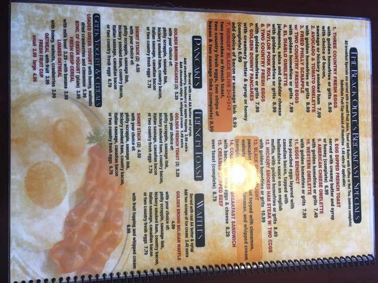 Black Olive Family Diner - Columbia, PA menu_pic