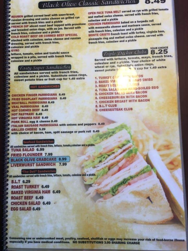 Black Olive Family Diner - Columbia, PA menu_pic