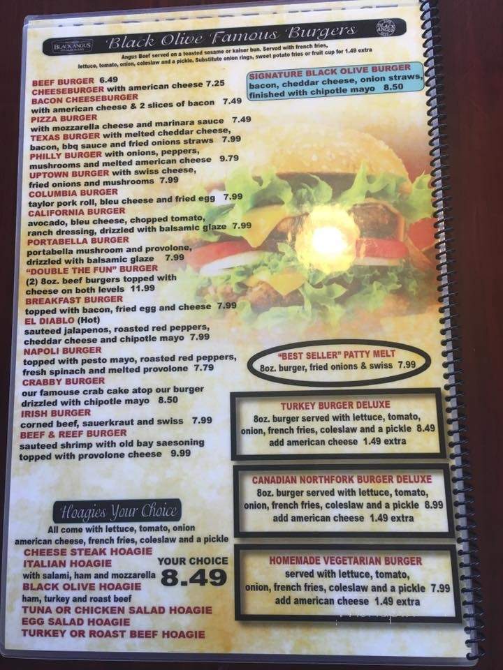 Black Olive Family Diner - Columbia, PA menu_pic