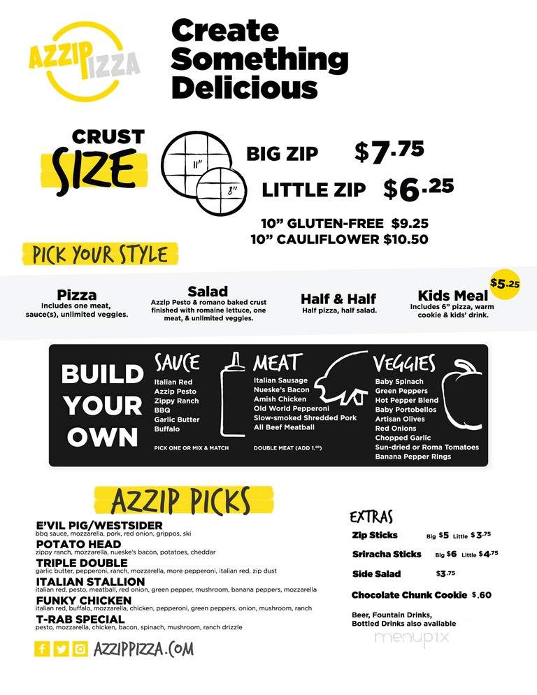 Azzip Pizza - Terre Haute, IN menu_pic