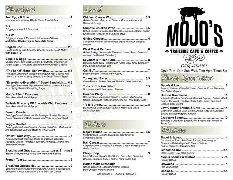 Mojo's Trailside Cafe & Coffee House - Damascus, VA