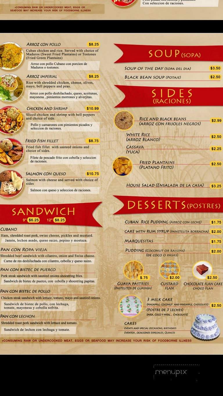 Mirnas Cuban Cuisine - Sarasota, FL menu_pic