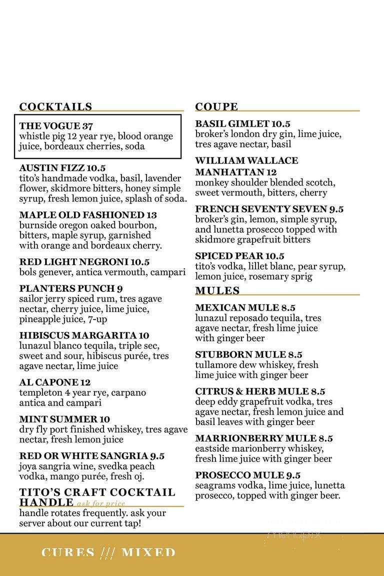 Remedy Kitchen and Tavern - Spokane, WA menu_pic