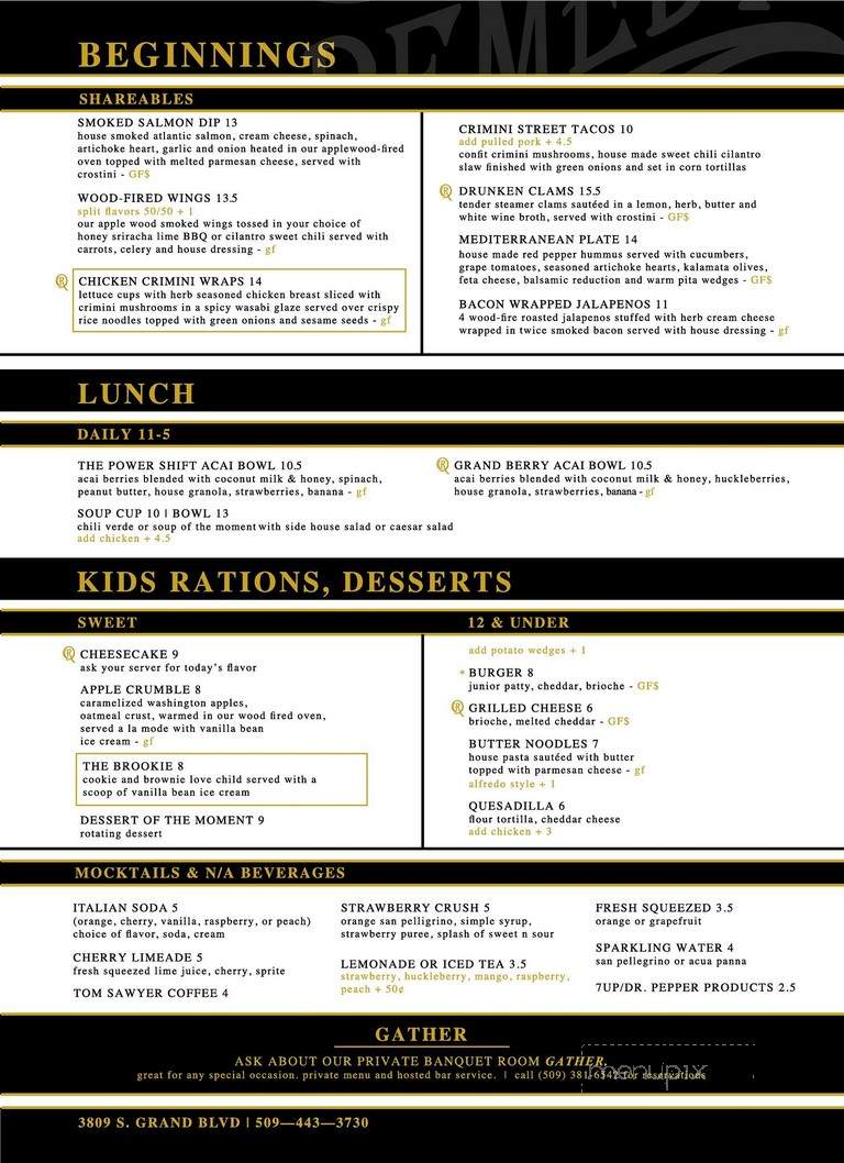 Remedy Kitchen and Tavern - Spokane, WA menu_pic