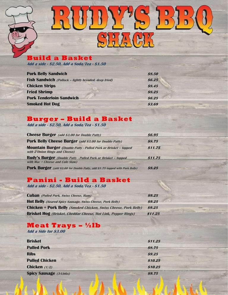 Rudy's BBQ Shack - Valparaiso, IN menu_pic