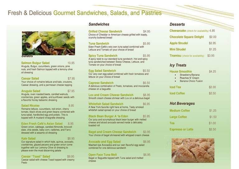 Eden Fresh Cafe - Ormond Beach, FL menu_pic