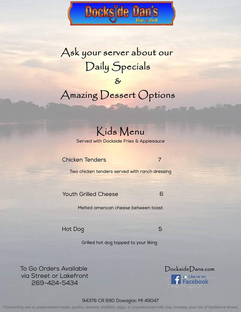 Dockside Dan's - Dowagiac, MI menu_pic