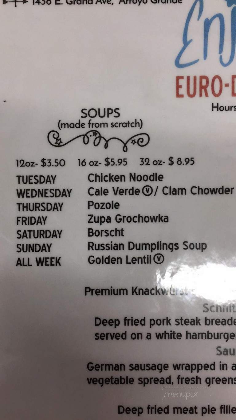 Enjoy Euro Deli & Market - Arroyo Grande, CA menu_pic