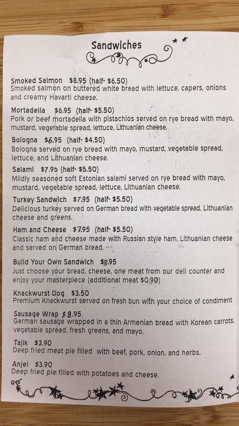 Enjoy Euro Deli & Market - Arroyo Grande, CA menu_pic