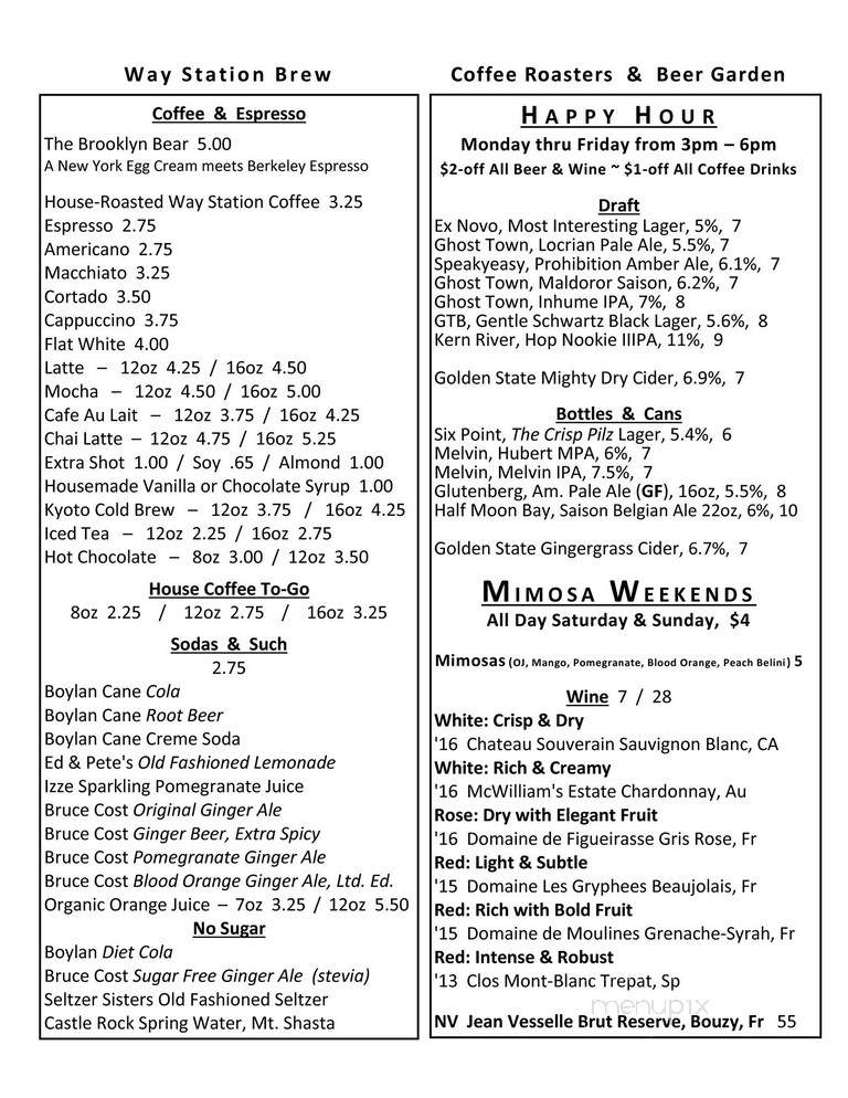 Cafe 64 - Berkeley, CA menu_pic