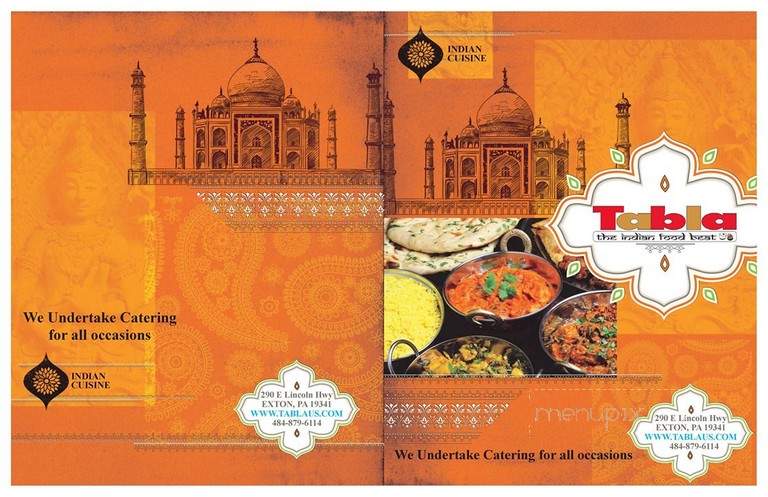 Tabla Indian Cuisine - Exton, PA menu_pic
