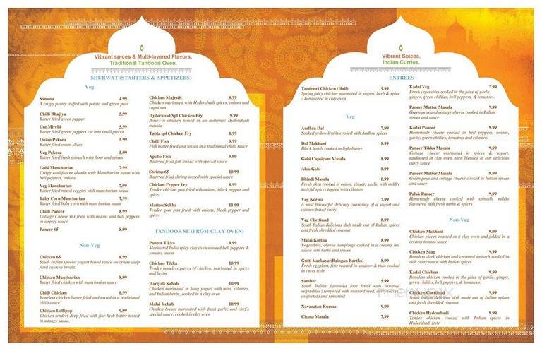 Tabla Indian Cuisine - Exton, PA menu_pic